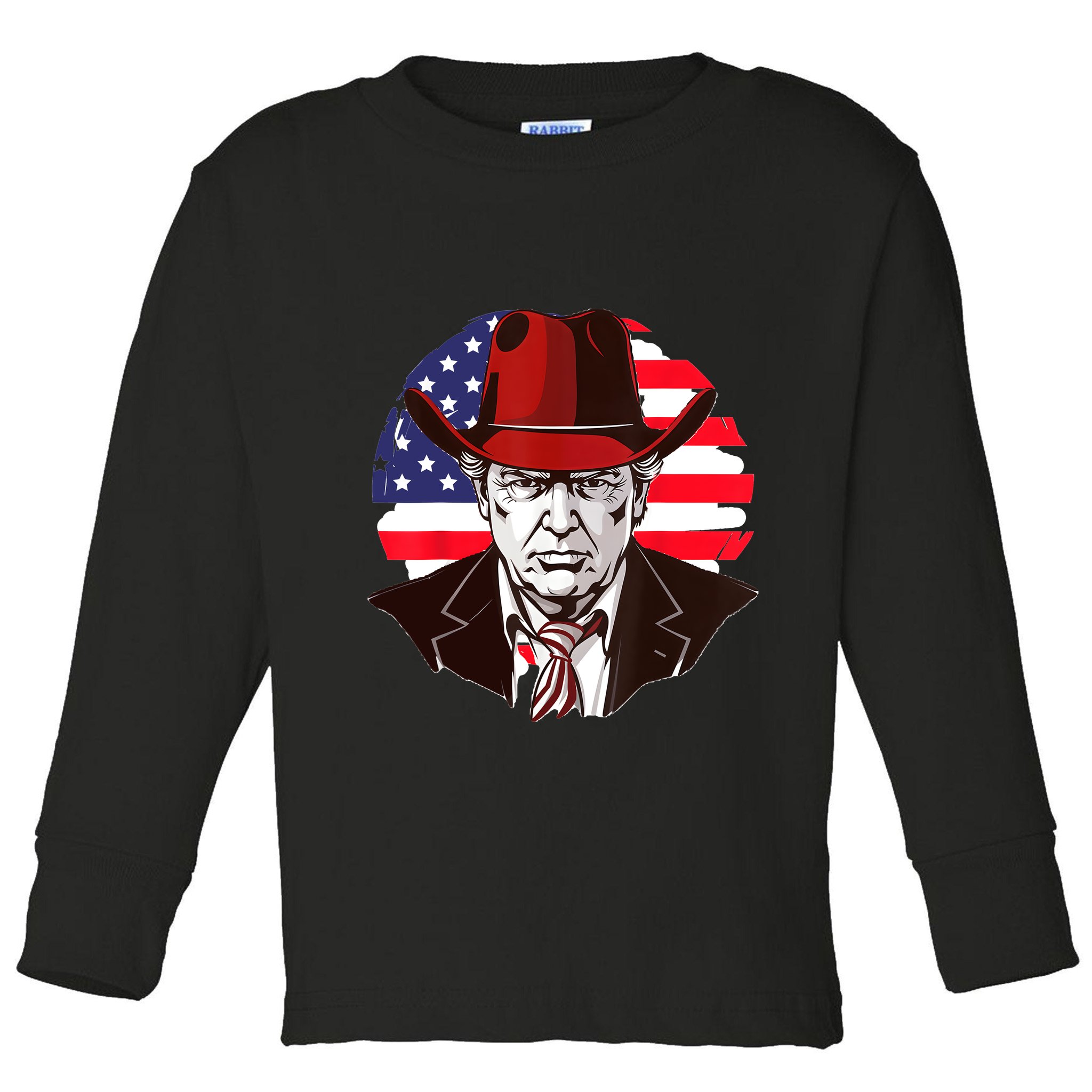 Trump Won Daddys Home Trump Cowboy Hat Toddler Long Sleeve Shirt