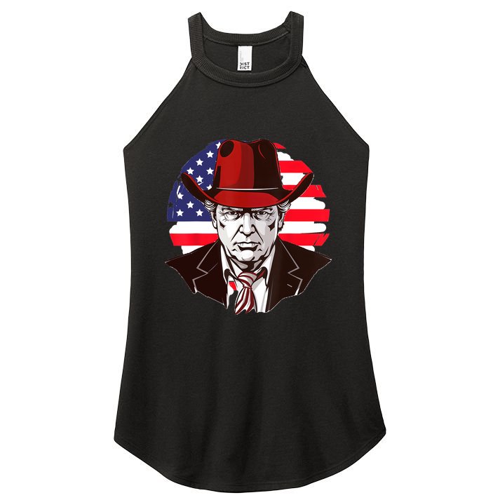 Trump Won Daddys Home Trump Cowboy Hat Women's Perfect Tri Rocker Tank