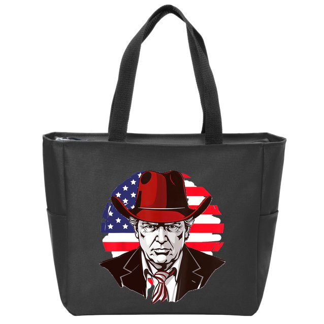 Trump Won Daddys Home Trump Cowboy Hat Zip Tote Bag