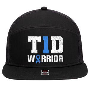 T1D Warrior Diabetes Warrior Diabetes Awareness 7 Panel Mesh Trucker Snapback Hat