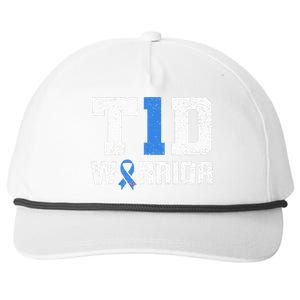 T1D Warrior Diabetes Warrior Diabetes Awareness Snapback Five-Panel Rope Hat