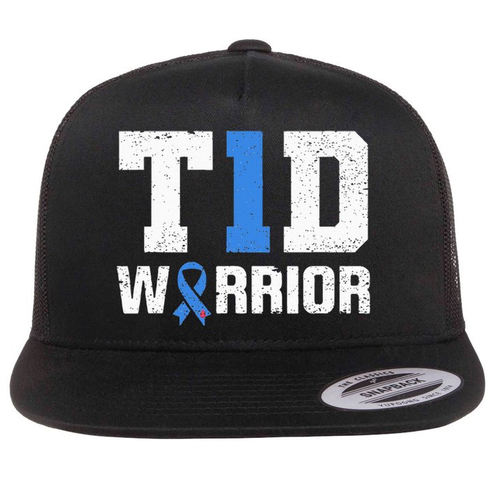 T1D Warrior Diabetes Warrior Diabetes Awareness Flat Bill Trucker Hat