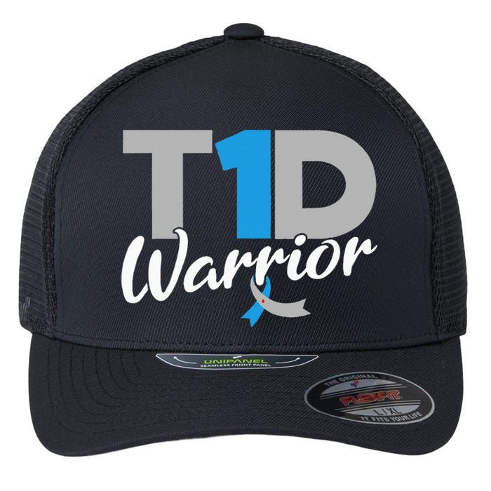 T1D Warrior Diabetes Awareness Type 1 Diabetic Flexfit Unipanel Trucker Cap