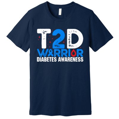 T2D Warrior Diabetes Awareness Type 2 Diabetes Awareness Premium T-Shirt