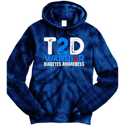 T2D Warrior Diabetes Awareness Type 2 Diabetes Awareness Tie Dye Hoodie