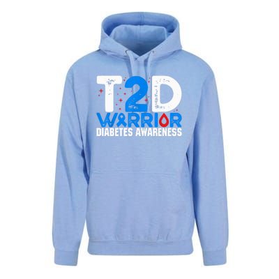 T2D Warrior Diabetes Awareness Type 2 Diabetes Awareness Unisex Surf Hoodie