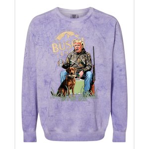 Trump With Dog Duck Waterfowl Hunting Camo President Colorblast Crewneck Sweatshirt