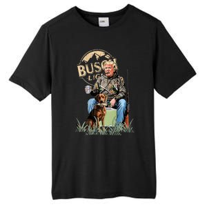 Trump With Dog Duck Waterfowl Hunting Camo President Tall Fusion ChromaSoft Performance T-Shirt