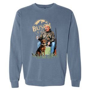 Trump With Dog Duck Waterfowl Hunting Camo President Garment-Dyed Sweatshirt