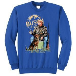 Trump With Dog Duck Waterfowl Hunting Camo President Sweatshirt