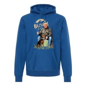 Trump With Dog Duck Waterfowl Hunting Camo President Premium Hoodie