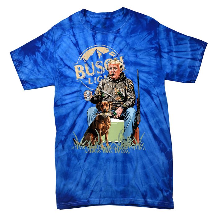 Trump With Dog Duck Waterfowl Hunting Camo President Tie-Dye T-Shirt