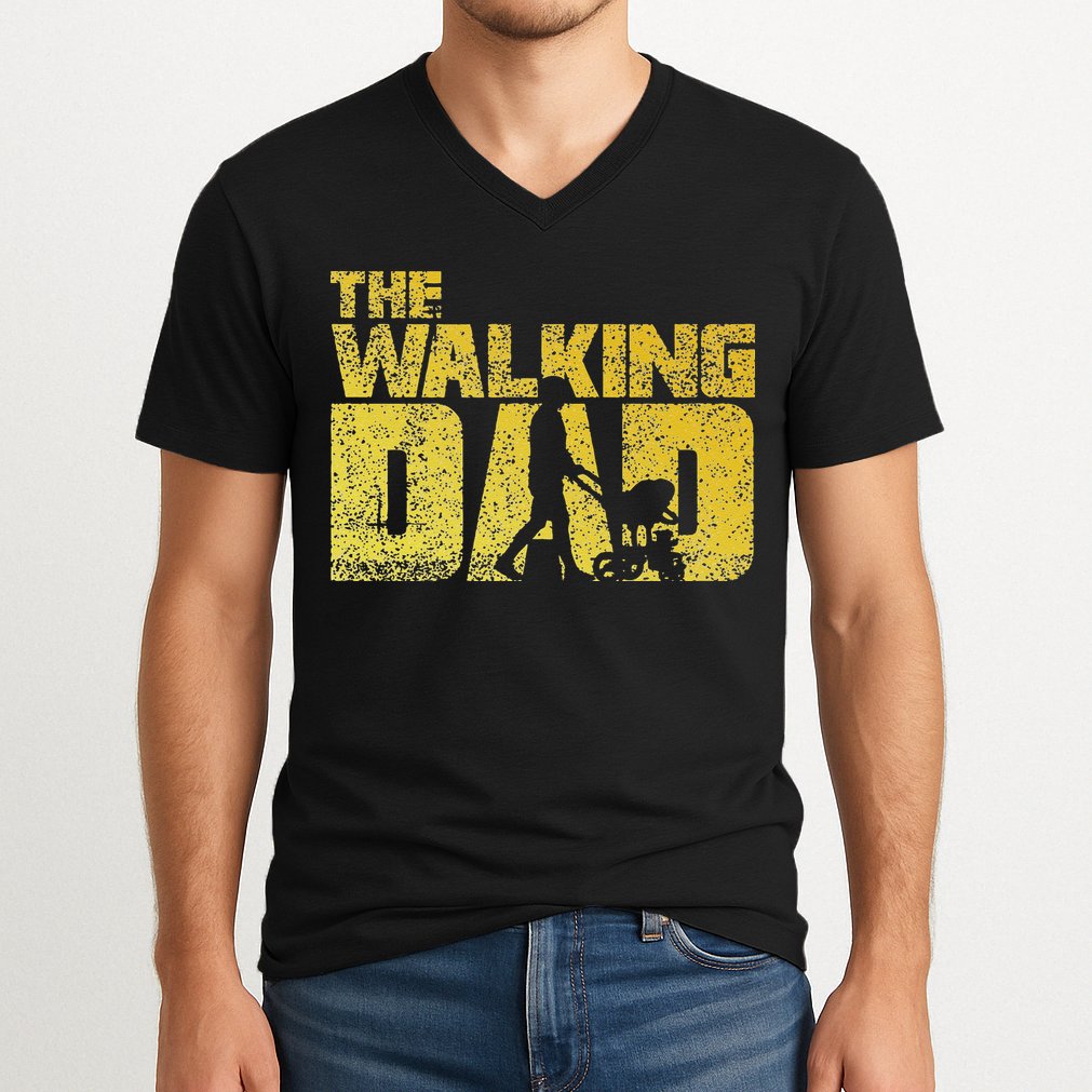 The Walking Dad Father Fathers Day Gift V-Neck T-Shirt