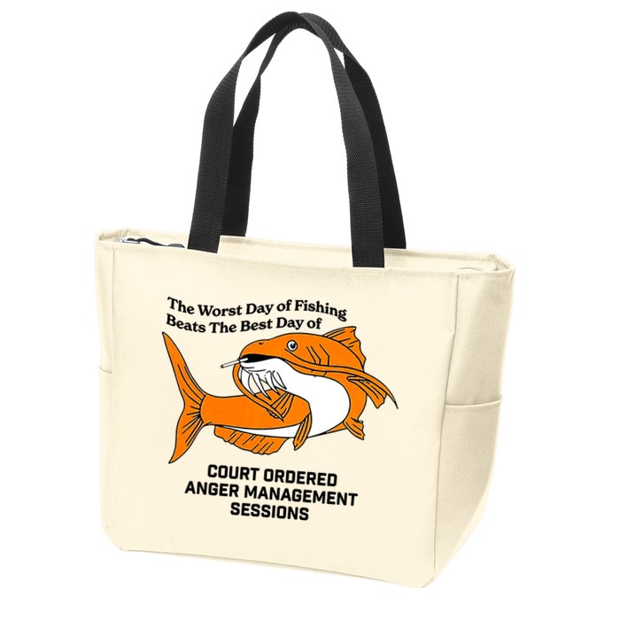 The Worst Day Of Fishing Beats The Best Day Of Court Ordered Anger Management Zip Tote Bag