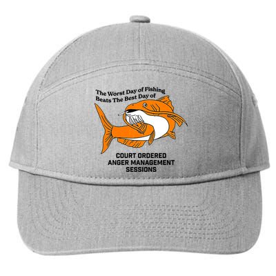 The Worst Day Of Fishing Beats The Best Day Of Court Ordered Anger Management 7-Panel Snapback Hat