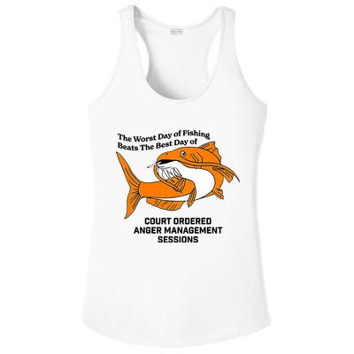 The Worst Day Of Fishing Beats The Best Day Of Court Ordered Anger Management Ladies PosiCharge Competitor Racerback Tank