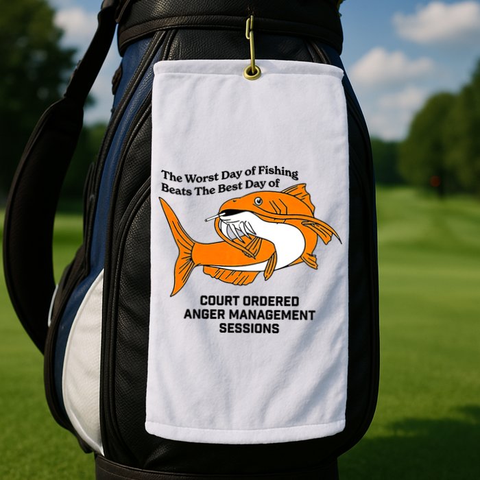The Worst Day Of Fishing Beats The Best Day Of Court Ordered Anger Management Golf Towel