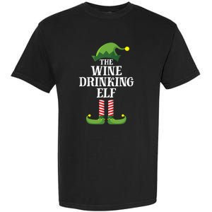 The Wine Drinking Elf Christmas Funny Garment-Dyed Heavyweight T-Shirt