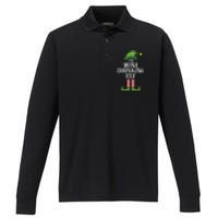 The Wine Drinking Elf Christmas Funny Performance Long Sleeve Polo