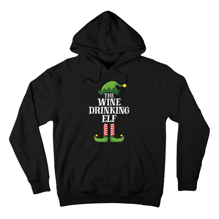 The Wine Drinking Elf Christmas Funny Hoodie