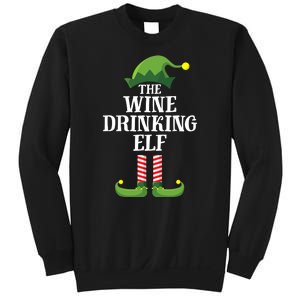 The Wine Drinking Elf Christmas Funny Sweatshirt