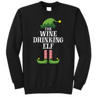 The Wine Drinking Elf Christmas Funny Sweatshirt