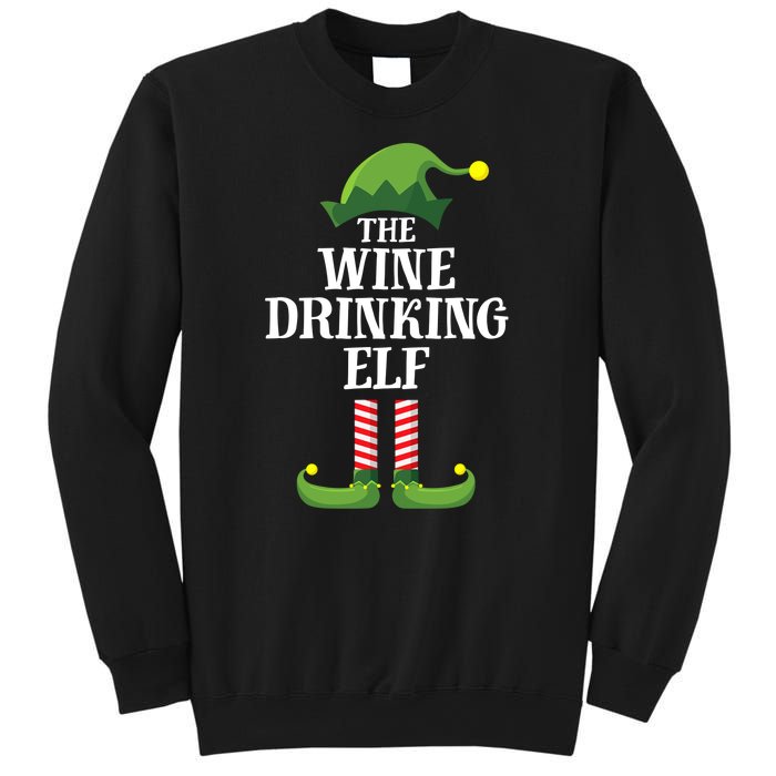 The Wine Drinking Elf Christmas Funny Sweatshirt