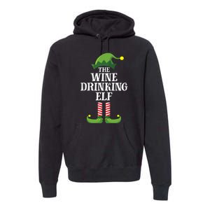 The Wine Drinking Elf Christmas Funny Premium Hoodie