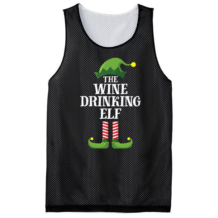 The Wine Drinking Elf Christmas Funny Mesh Reversible Basketball Jersey Tank