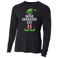 The Wine Drinking Elf Christmas Funny Cooling Performance Long Sleeve Crew