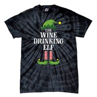 The Wine Drinking Elf Christmas Funny Tie-Dye T-Shirt