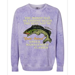 The Worst Day Of Fishing Beats The Best Day Of Court Ordered Colorblast Crewneck Sweatshirt