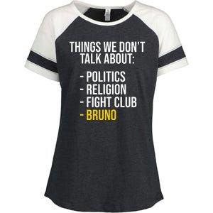 Things We Don't Talk About Bruno Funny Enza Ladies Jersey Colorblock Tee