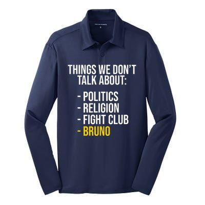 Things We Don't Talk About Bruno Funny Silk Touch Performance Long Sleeve Polo