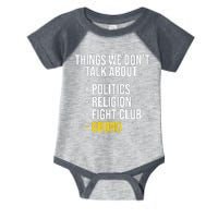 Things We Don't Talk About Bruno Funny Infant Baby Jersey Bodysuit