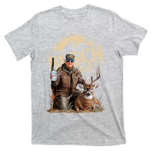 Trump With Dog Duck Waterfowl Hunting Camo President T-Shirt