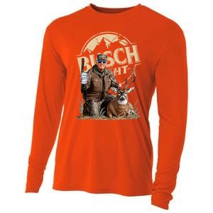 Trump With Dog Duck Waterfowl Hunting Camo President Cooling Performance Long Sleeve Crew