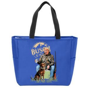 Trump With Dog Duck Waterfowl Hunting Zip Tote Bag