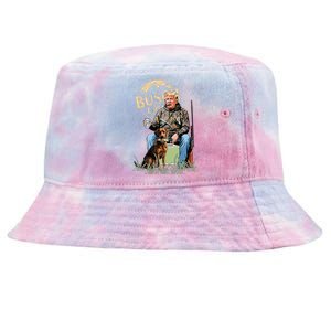 Trump With Dog Duck Waterfowl Hunting Tie-Dyed Bucket Hat