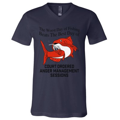 The Worst Day Of Fishing Beats The Best Day Of Court Ordered Gift V-Neck T-Shirt