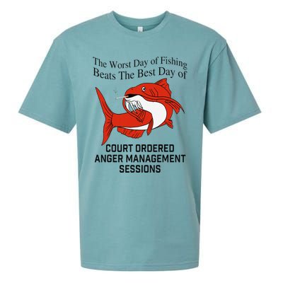 The Worst Day Of Fishing Beats The Best Day Of Court Ordered Gift Sueded Cloud Jersey T-Shirt