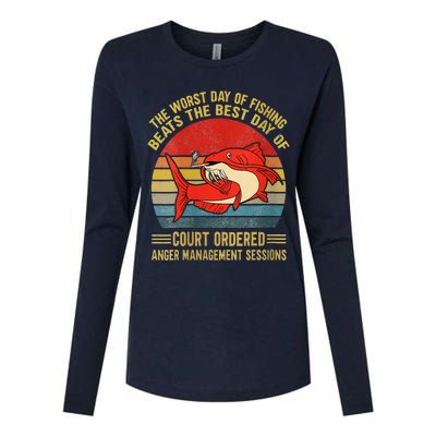 The Worst Day Of Fishing Beats The Best Day Of Court Ordered Womens Cotton Relaxed Long Sleeve T-Shirt