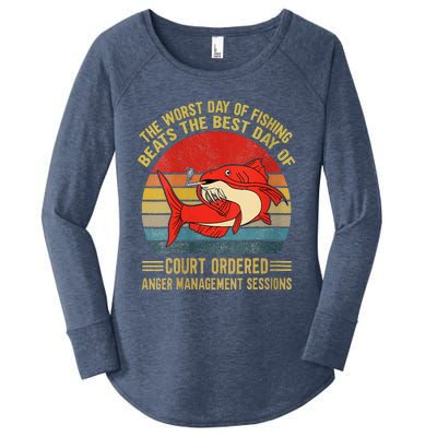 The Worst Day Of Fishing Beats The Best Day Of Court Ordered Women's Perfect Tri Tunic Long Sleeve Shirt