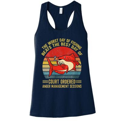 The Worst Day Of Fishing Beats The Best Day Of Court Ordered Women's Racerback Tank