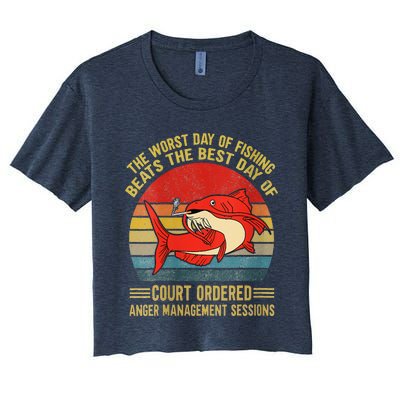 The Worst Day Of Fishing Beats The Best Day Of Court Ordered Women's Crop Top Tee