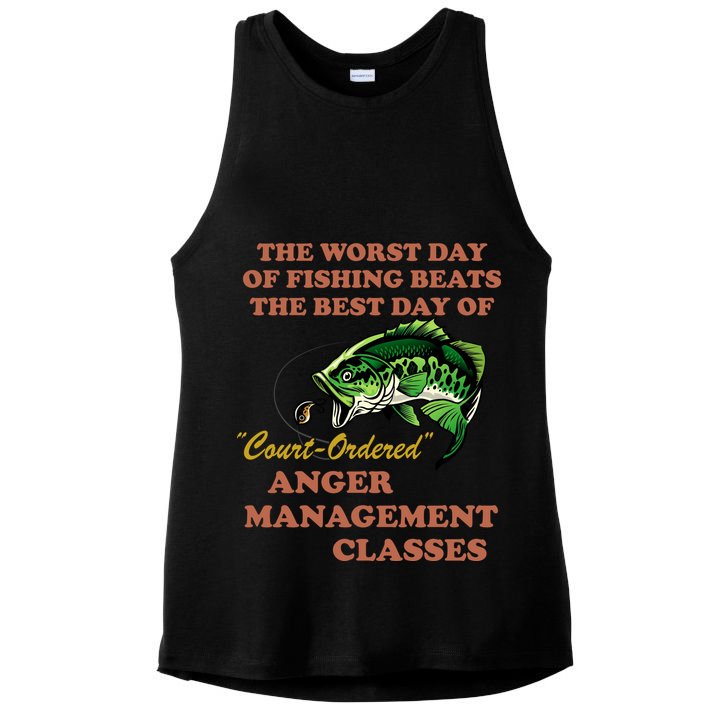 The Worst Day Of Fishing Beats The Best Day Of Court Ordered Ladies PosiCharge Tri-Blend Wicking Tank