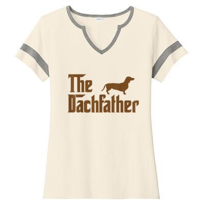 The Weiner Dog Father Funny Dachshund Ladies Halftime Notch Neck Tee