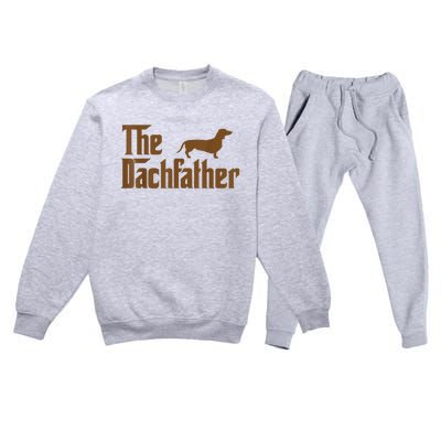 The Weiner Dog Father Funny Dachshund Premium Crewneck Sweatsuit Set