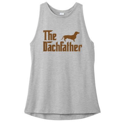 The Weiner Dog Father Funny Dachshund Ladies PosiCharge Tri-Blend Wicking Tank