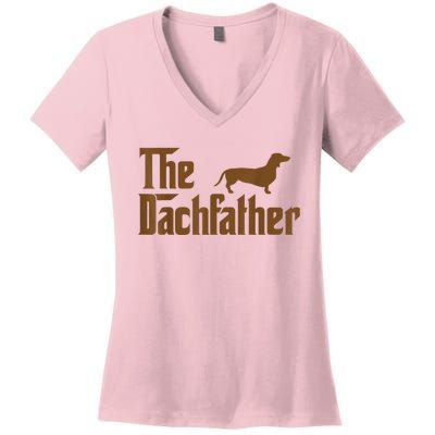 The Weiner Dog Father Funny Dachshund Women's V-Neck T-Shirt